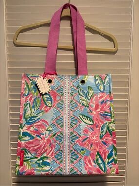 Lilly Pulitzer Pink Floral Reusable Market Tote